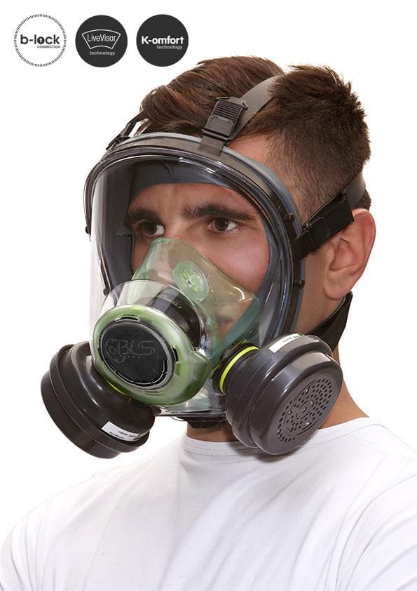 BLS 5600 Thermoplastic Reusable Respiratory Full Face Mask 8001083 - BreatheSafeUK