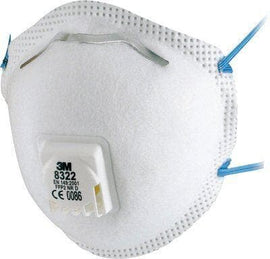 3M FFP2 Disposable Cup Shaped Respiratory Filter Face Mask (Pack of 10) 8322 - BreatheSafeUK