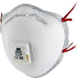 3M FFP3 Disposable Cup Shaped Respiratory Filter Face Mask (Pack of 10) 8833 - BreatheSafeUK
